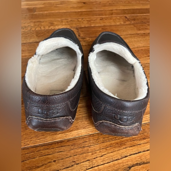 UGG Men's Ascot Loafer Slipper Leather Upper Brown Size 13 EE (Extra Wide) - Picture 10 of 14
